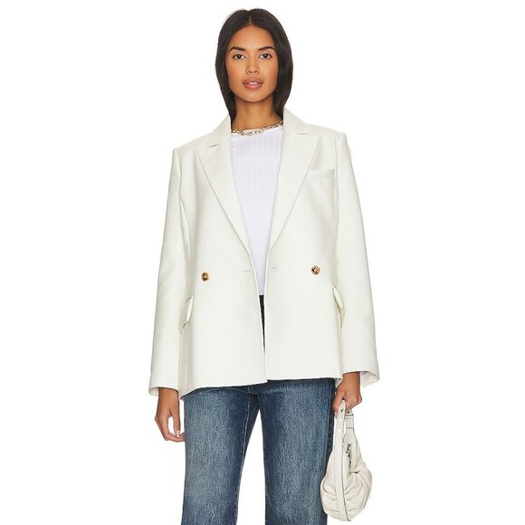 PISTOLA Joni Blazer in Ivory white leather blazer coat jacket suit - Picture 1 of 3